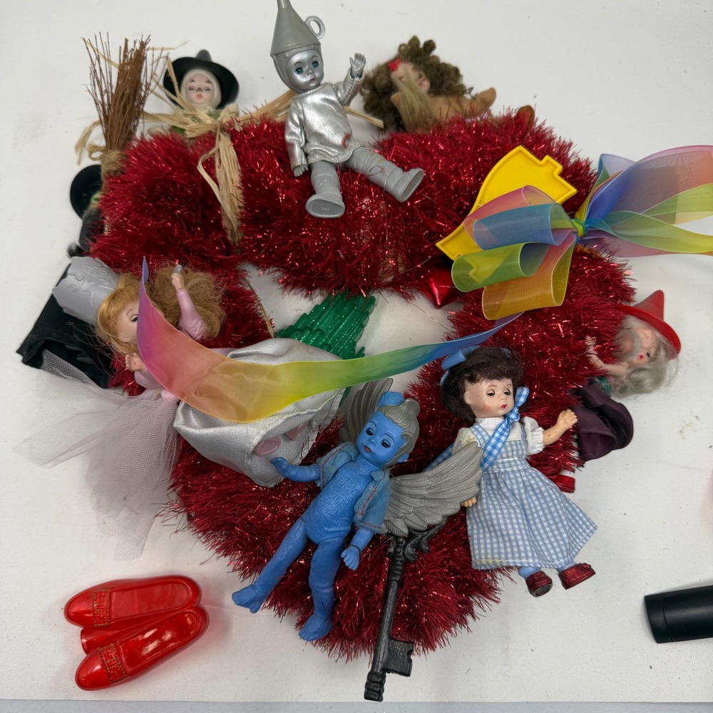 Vintage Wizard of Oz Madame Alexander Red Tinsel Wreath Handmade
